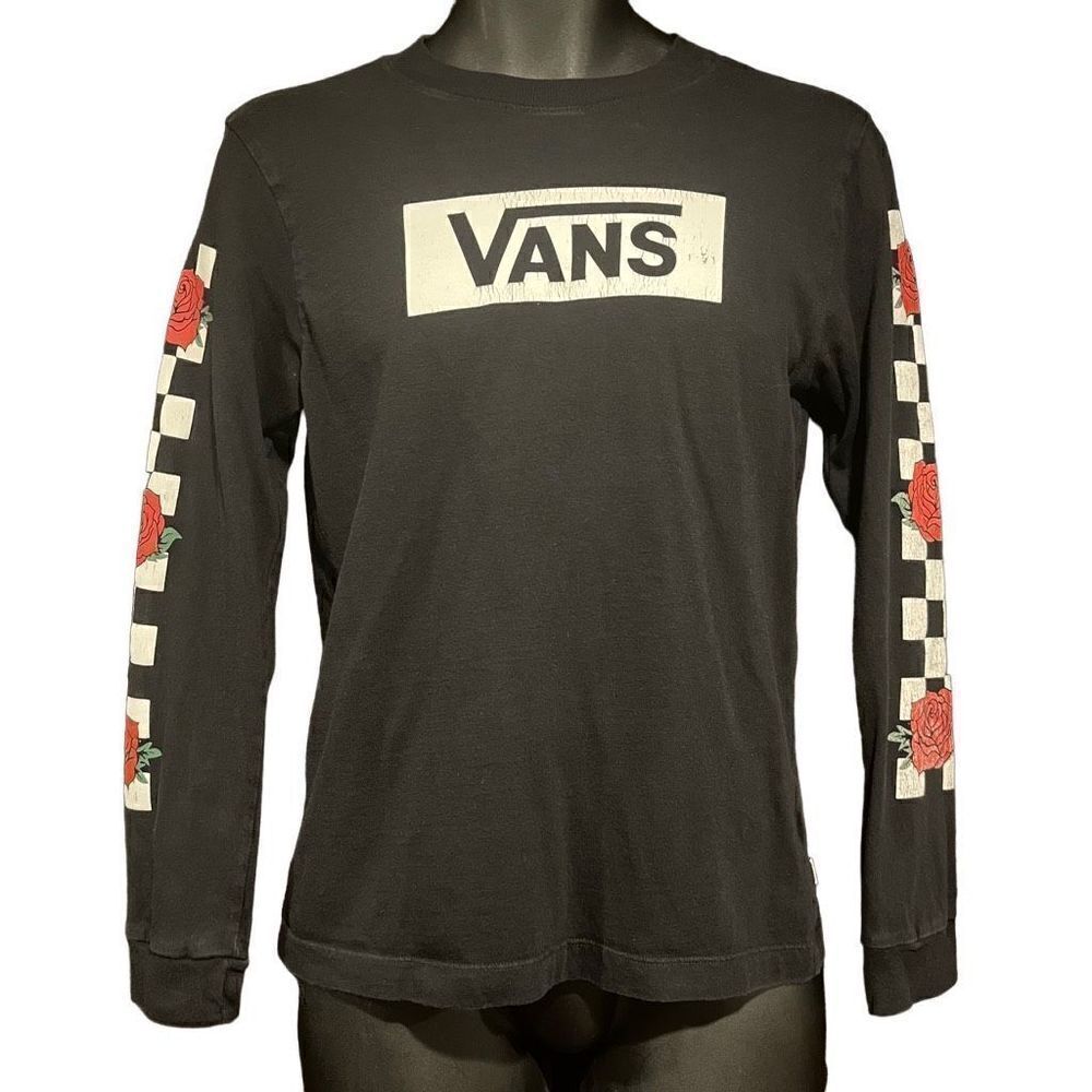Vans Rose Checkered Long Sleeve T-Shirt Women’s Small